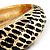 Gold Plated Animal Pattern Hinged Bangle Bracelet (Gold & Black) - view 6