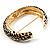 Gold Plated Animal Pattern Hinged Bangle Bracelet (Gold & Black) - view 8