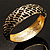 Gold Plated Animal Pattern Hinged Bangle Bracelet (Gold & Black) - view 2