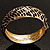 Gold Plated Animal Pattern Hinged Bangle Bracelet (Gold & Black) - view 7