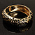 Gold Plated Animal Pattern Hinged Bangle Bracelet (Gold & Black) - view 10