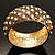 Antique Gold Crystal Hinged Bangle Bracelet - view 6