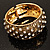 Antique Gold Crystal Hinged Bangle Bracelet - view 11