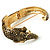 Vintage Crocodile Hinged Bangle Bracelet (Antique Gold Tone) - view 7
