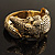 Vintage Crocodile Hinged Bangle Bracelet (Antique Gold Tone) - view 11