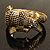 Vintage Crocodile Hinged Bangle Bracelet (Antique Gold Tone) - view 12