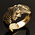 Vintage Crocodile Hinged Bangle Bracelet (Antique Gold Tone) - view 13
