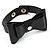 Black Leather Bow Bangle Bracelet