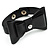 Black Leather Bow Bangle Bracelet - view 8