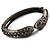 Vintage Diamante Snake Hinged Bangle Bracelet (Antique Silver) - view 10