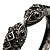 Vintage Diamante Snake Hinged Bangle Bracelet (Antique Silver) - view 12