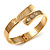 Gold Plated Crystal Hinged Bypass Bangle Bracelet - view 6