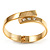 Gold Plated Crystal Hinged Bypass Bangle Bracelet - view 4
