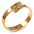 Gold Plated Crystal Hinged Bypass Bangle Bracelet - view 10