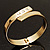 Gold Plated Crystal Hinged Bypass Bangle Bracelet - view 12