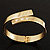 Gold Plated Crystal Hinged Bypass Bangle Bracelet - view 13