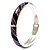 Stripy Purple Enamel Hinged Bangle Bracelet (Silver Tone) - view 11