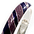 Stripy Purple Enamel Hinged Bangle Bracelet (Silver Tone) - view 2