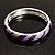 Stripy Purple Enamel Hinged Bangle Bracelet (Silver Tone) - view 7
