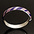 Stripy Purple Enamel Hinged Bangle Bracelet (Silver Tone) - view 12