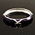 Purple Enamel Crystal Cross Hinged Bangle Bracelet (Silver Tone) - view 10