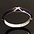 Purple Enamel Crystal Cross Hinged Bangle Bracelet (Silver Tone) - view 8