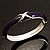 Purple Enamel Crystal Cross Hinged Bangle Bracelet (Silver Tone) - view 12