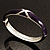 Purple Enamel Crystal Cross Hinged Bangle Bracelet (Silver Tone) - view 7