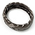 Black Textured Braided Hinged Bangle Bracelet - view 9