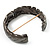 Black Textured Braided Hinged Bangle Bracelet - view 3
