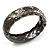 Black Textured Braided Hinged Bangle Bracelet - view 12