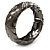 Black Textured Braided Hinged Bangle Bracelet - view 13