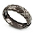 Black Textured Braided Hinged Bangle Bracelet - view 7
