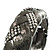 Black Textured Braided Hinged Bangle Bracelet - view 14