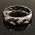 Black Textured Braided Hinged Bangle Bracelet - view 15