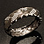 Black Textured Braided Hinged Bangle Bracelet - view 5