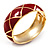 Wide Red Enamel Ornamental Hinged Bangle Bracelet (Gold Tone) - view 13