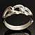 Rhodium Plated Knot Hinged Bangle Bracelet - view 15