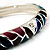 Thin Multicoloured Enamel Hinged Bangle Bracelet (Silver Tone) - view 7