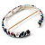 Thin Multicoloured Enamel Hinged Bangle Bracelet (Silver Tone) - view 11