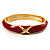 Red Enamel Crystal Cross Hinged Bangle Bracelet (Gold Tone) - view 8