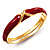 Red Enamel Crystal Cross Hinged Bangle Bracelet (Gold Tone) - view 3