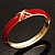 Red Enamel Crystal Cross Hinged Bangle Bracelet (Gold Tone) - view 5