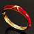 Red Enamel Crystal Cross Hinged Bangle Bracelet (Gold Tone) - view 7