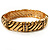 Gold Plated Rope -Textured Crystal Hinged Bangle Bracelet