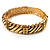 Gold Plated Rope -Textured Crystal Hinged Bangle Bracelet - view 9
