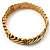Gold Plated Rope -Textured Crystal Hinged Bangle Bracelet - view 10