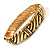 Gold Plated Rope -Textured Crystal Hinged Bangle Bracelet - view 11