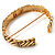 Gold Plated Rope -Textured Crystal Hinged Bangle Bracelet - view 7