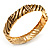 Gold Plated Rope -Textured Crystal Hinged Bangle Bracelet - view 12